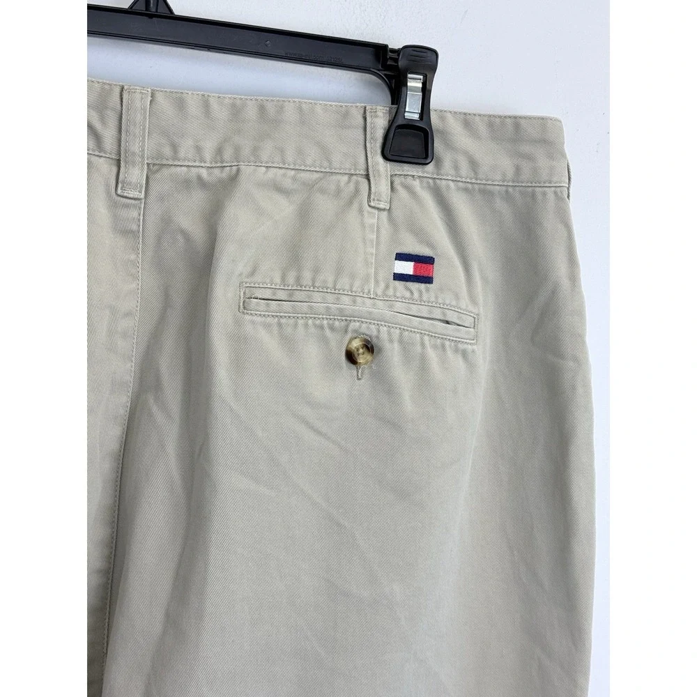 Vintage 90s Tommy Hilfiger Men's 38X32 Wide Tapered Leg Chino Pants Khaki Cotton